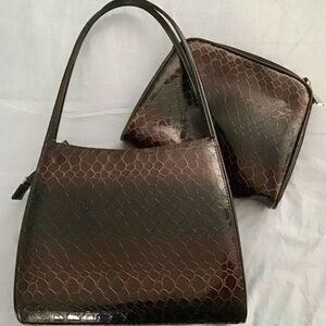 Chic Brown/Black Shoulder Bag Set